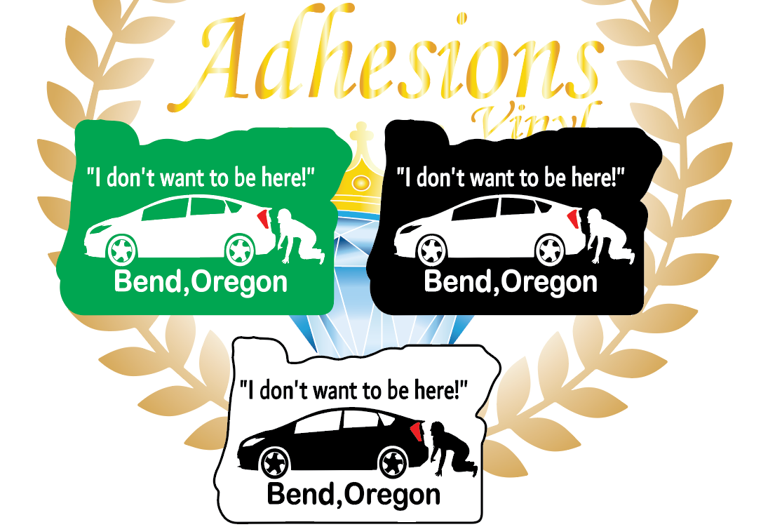 "I Don't want To Be Here" Bend Oregon 2" stickers (3pack)
